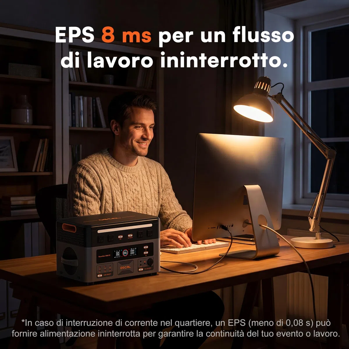 3600W Centrale Elettrica Portatile PowerMax 3600PE con 2 Pannello 400W, 2016Wh Generatore Solare con Batteria LiFePO4, Ricarica 0-80% in 45 min, APP, UPS, Power Station per Campeggio/Camper/Casa