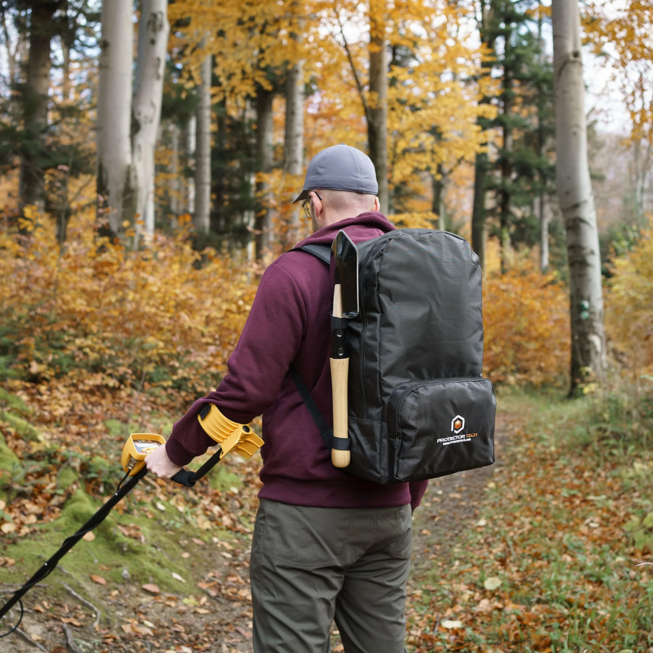 Zaino ProtectorTech HD per metal detector e accessori - con supporto per pala