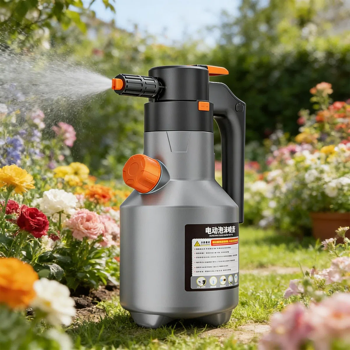 Spruzzatore Schiuma a Pompa 2L con Misurino per Lavaggio Auto | Spruzzatore Schiumogeno Elettrico a Batteria per Veicoli, Casa, Cucine, Esterni, Giardino, Patio, Cura e Dettaglio