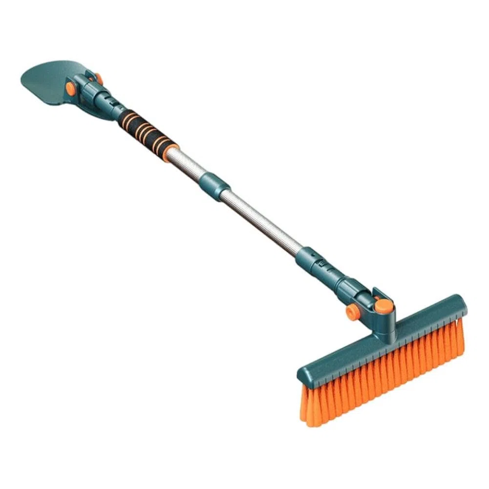Spazzola da neve estensibile con raschietto per ghiaccio Impugnatura ergonomica Pala da neve per auto Raschietto da neve telescopico per parabrezza compatibile con la maggior parte dei veicoli(Green)