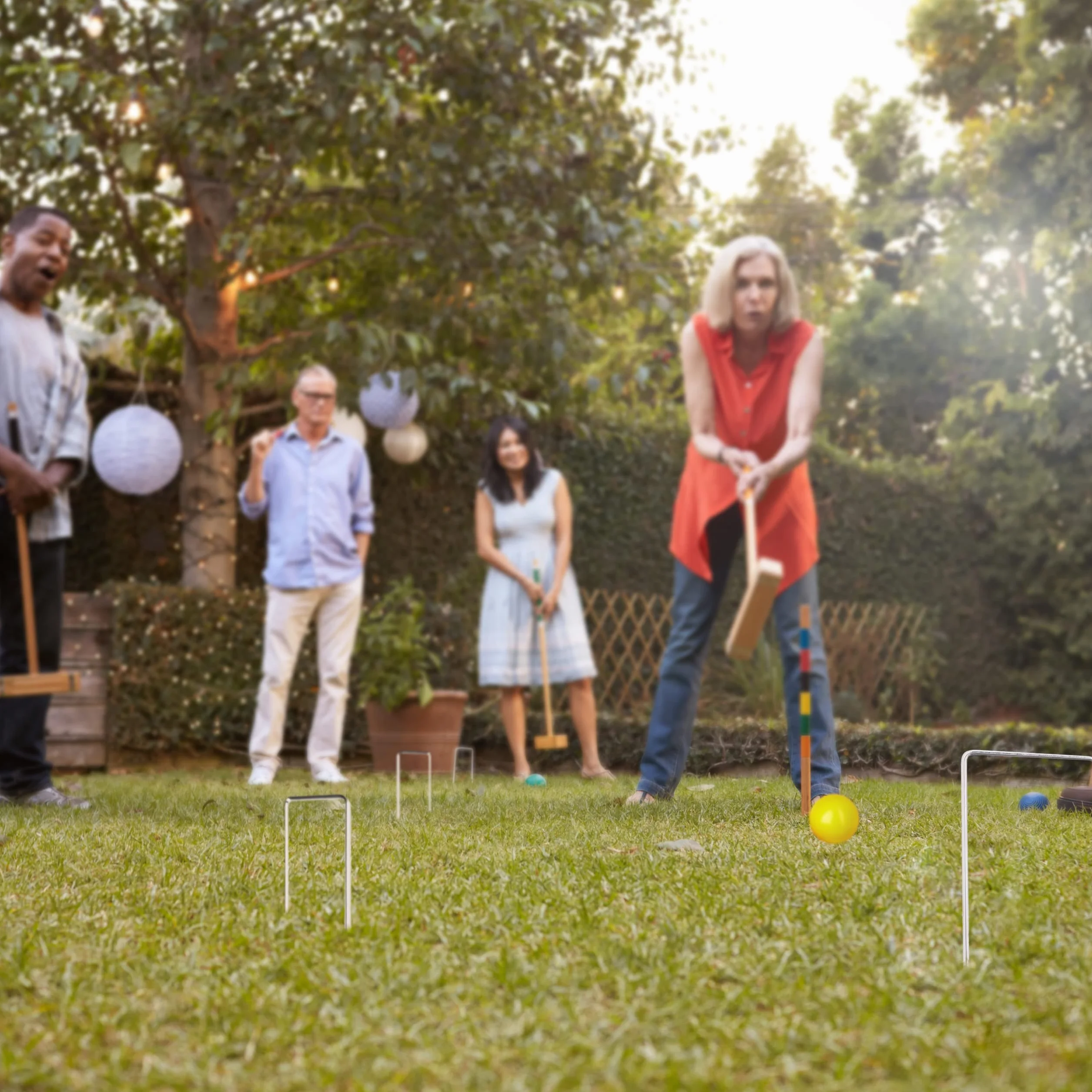 Relaxdays Set da 20 Archetti da Croquet, Gioco da Giardino per Bambini e Adulti, Archi a U, Outdoor, Acciaio, Argentato