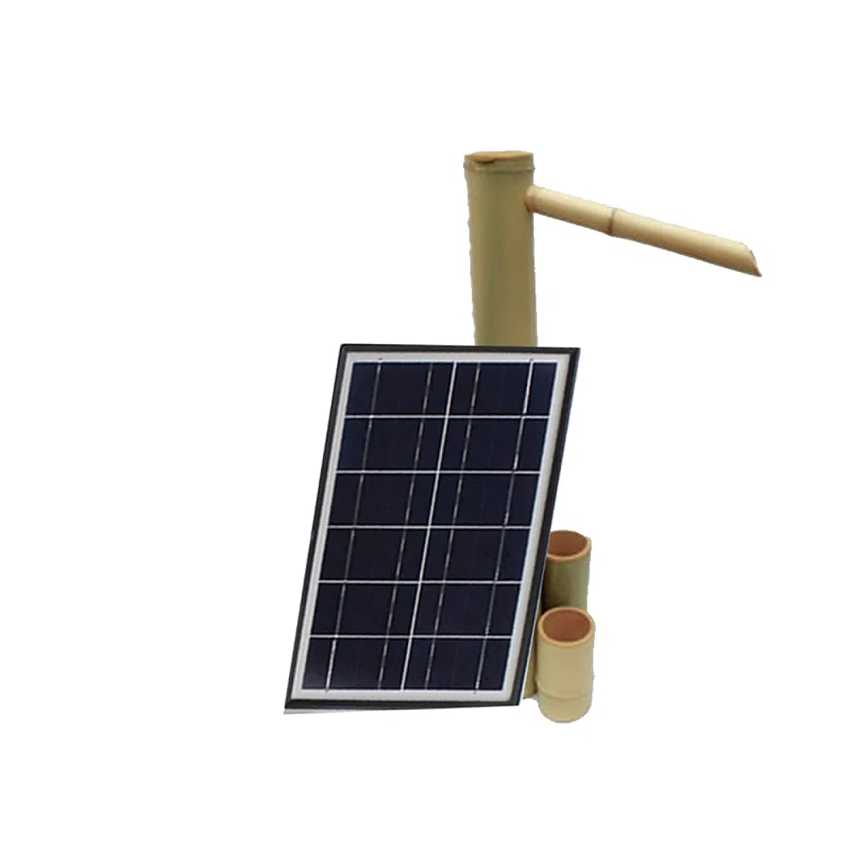 Fontana Solare, Caratteristiche dell'Acqua per Il Giardino Filtro per L'Acqua in bambù Serbatoio per Pesci Giardino con Flusso di bambù Ornamenti in bambù in Stile Giapponese