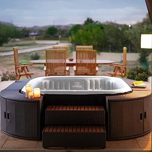 Bagno Italia Minipiscina gonfiabile idromassaggio 185 cm autogonfiante capienza 5 6 posti con 132 getti e uvc sanificazione spa relax giardino Mspa