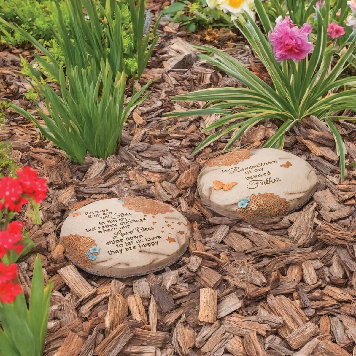 Pavilion Gift Company 19058 Light Your Way - Pietra commemorativa da giardino, 25,4 cm, motivo: stelle nel cielo, versione originale