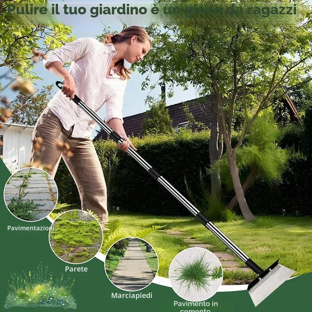 Pala da Giardino Multifunzionale,Pala Per Diserbo con Manico 163 cm, Pala Per La Pulizia Del Giardino, Pala Raschietto da Giardino Piatta,Per Diserbo, Rimozione Ghiaccio, Muschio,Pulizia Agricola