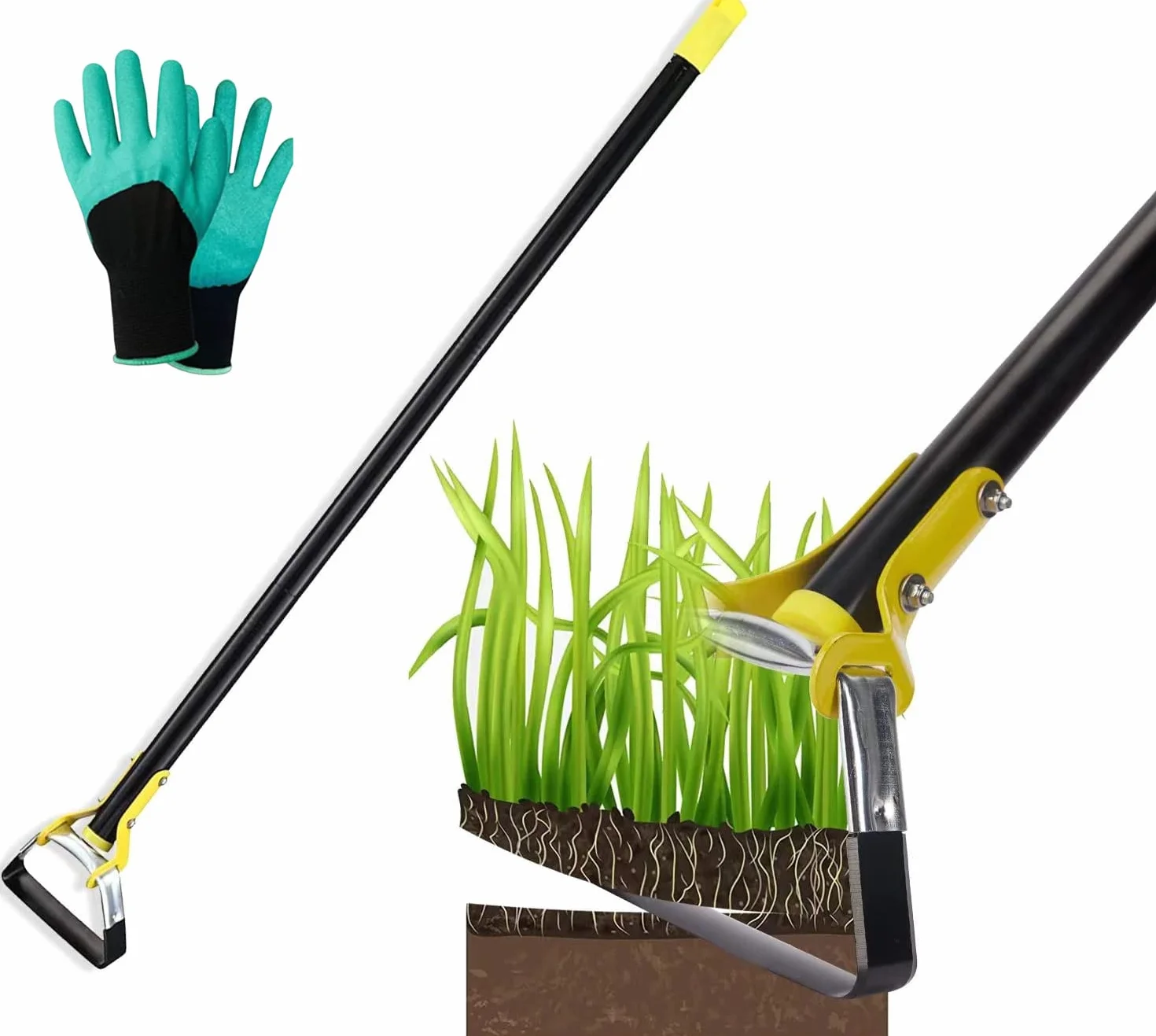 Zappetta da giardino 152CM Zappetta a staffa per piantare ortaggi Attrezzo da giardino agricolo Acciaio inossidabile Zappetta portatile - Zappetta con azione regolabile per diserbare