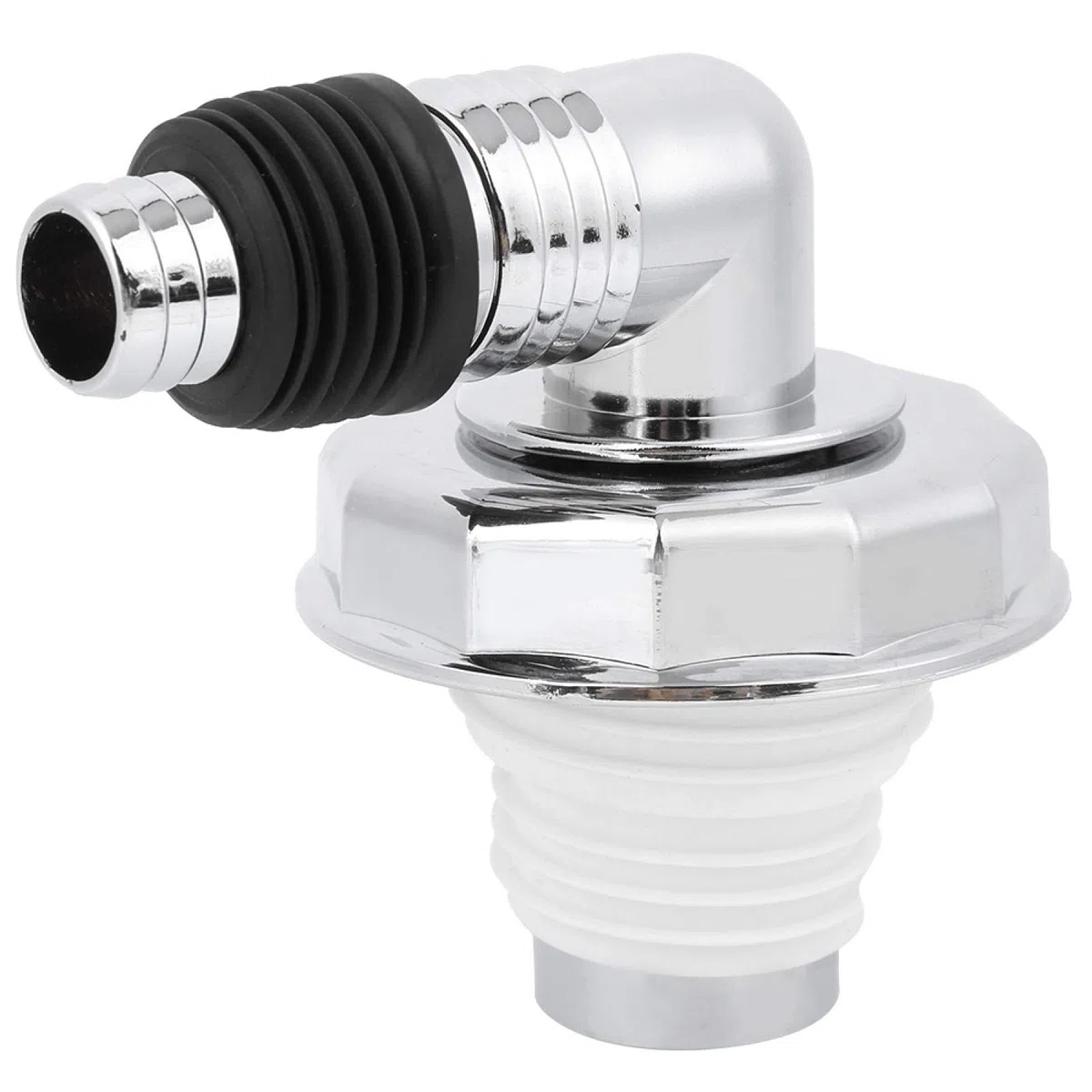 Raccordo di scarico a pavimento, Materiale PVC resistente corrosione, Rotazione 360 gradi facile installazione, Giunto copertura scarico, Per lavatrice e serbatoio toilette
