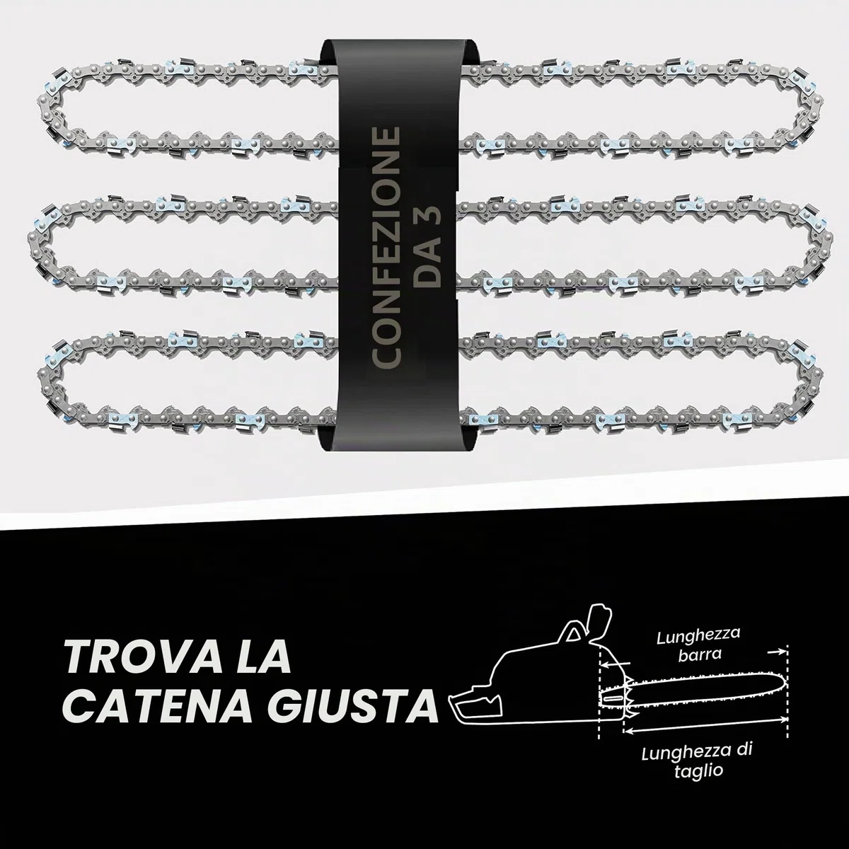 3 tallox Catene per motosega 3/8" 1,3 mm 56 maglie guida 40 cm compatibile con Oregon Dollmar Einhell Makita Black & Decker ed altre