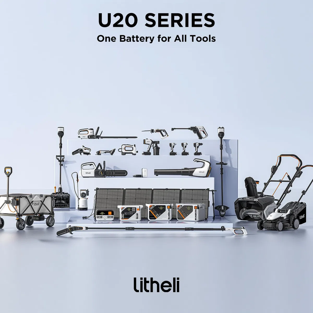 Litheli 40V Tagliaerba Tosaerba a Batteria 43cm, Altezza Regolabile 25-75mm, Sacco 40L, per Prati Fino a 500m², Tosaerba Elettrico con 2x 4.0Ah Batterias