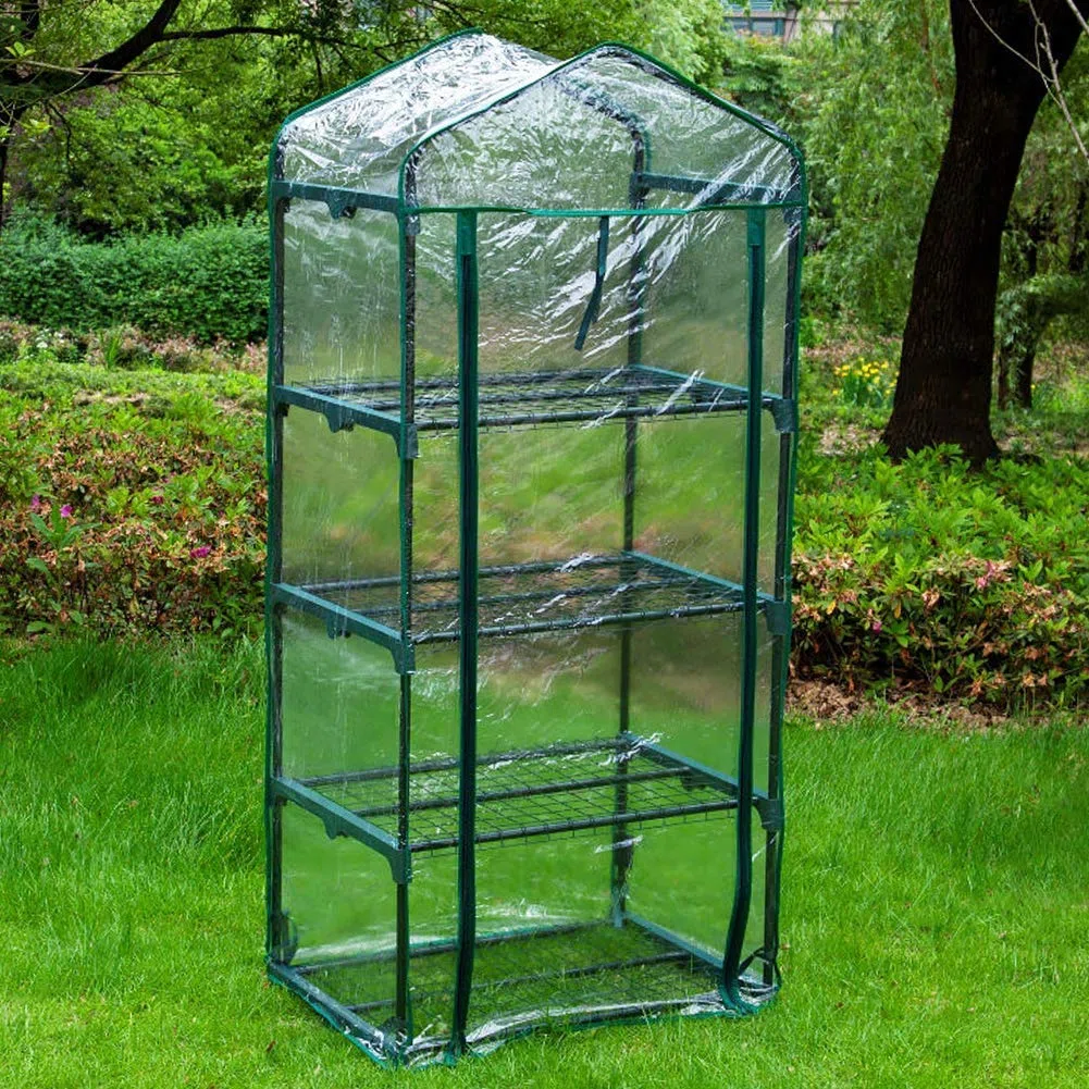 Copertura di ricambio per serra, in PVC trasparente impermeabile, per serra a 4 livelli, tenda per serra per piante e fiori da giardino e da esterni, 69 x 49 x 160 cm (solo copertura)