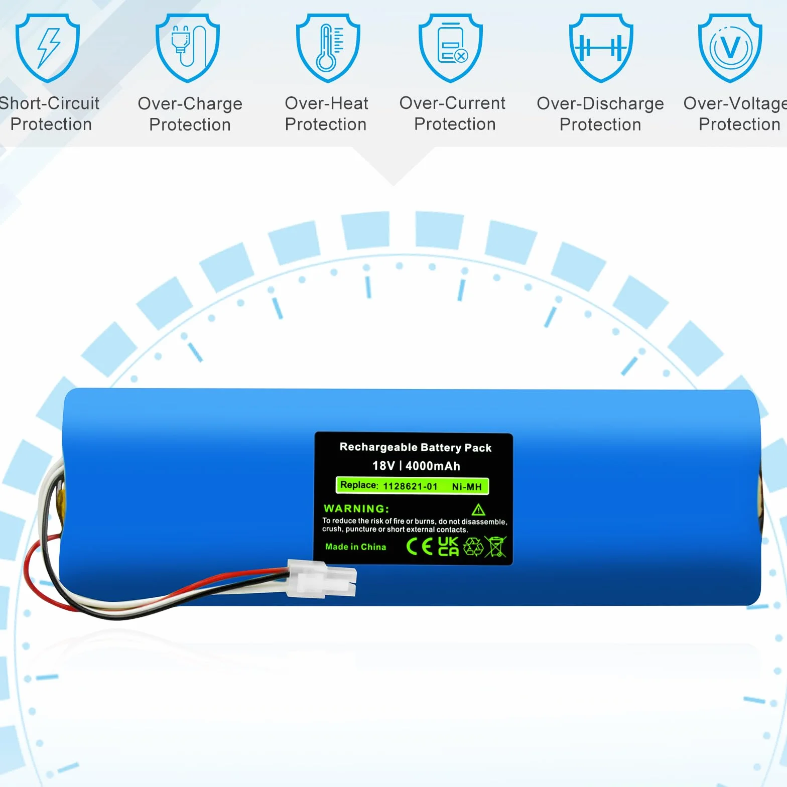 Batteria di ricambio NI-MH da 18 V, 4000 mAh, per Husqvarna Automower 210 AC, 210 C, 220 AC, 230 ACX, 260 ACX, G2 2004 – 2006, SH Solar Hybrid