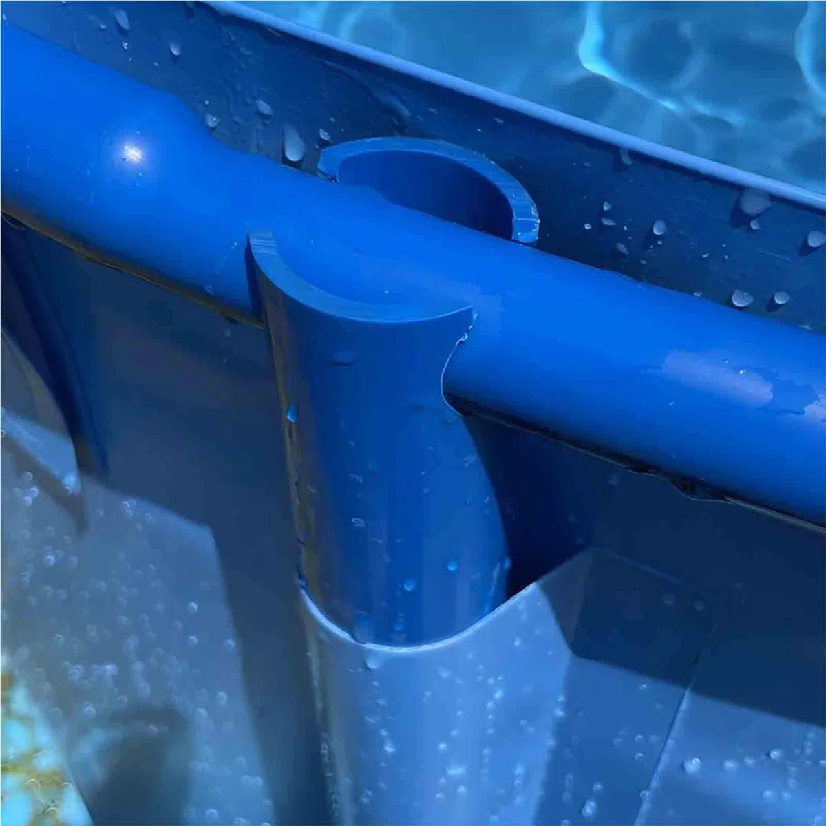 Stagno per pesci in tela con rivestimento in PVC e telaio stabile, vasca rotonda per piscina esterna con valvola di scarico, per acquacoltura, allevamento di koi, irrigazione