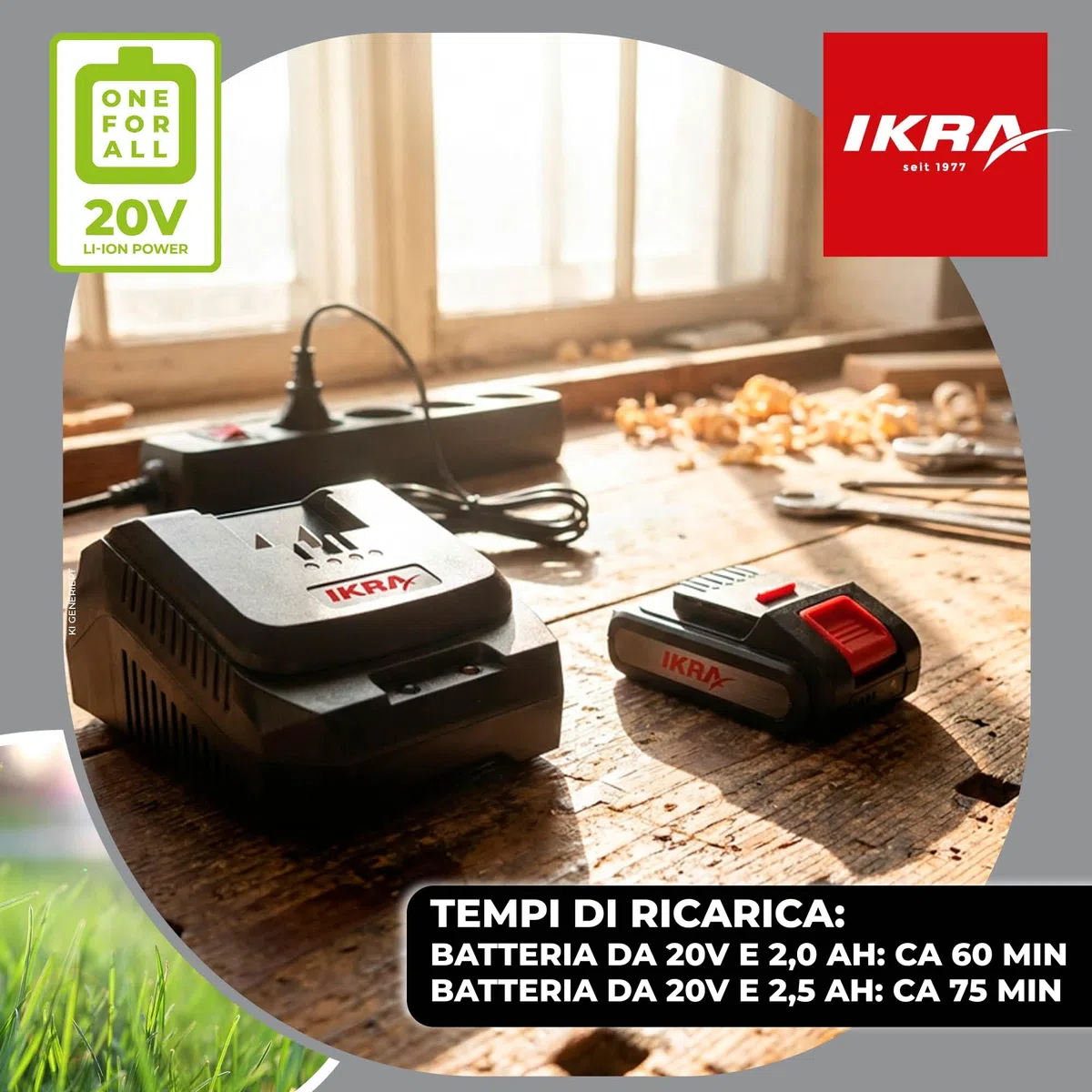 IKRA caricabatteria rapido 20V Stazione di ricarica Caricabatteria rapido con display LED