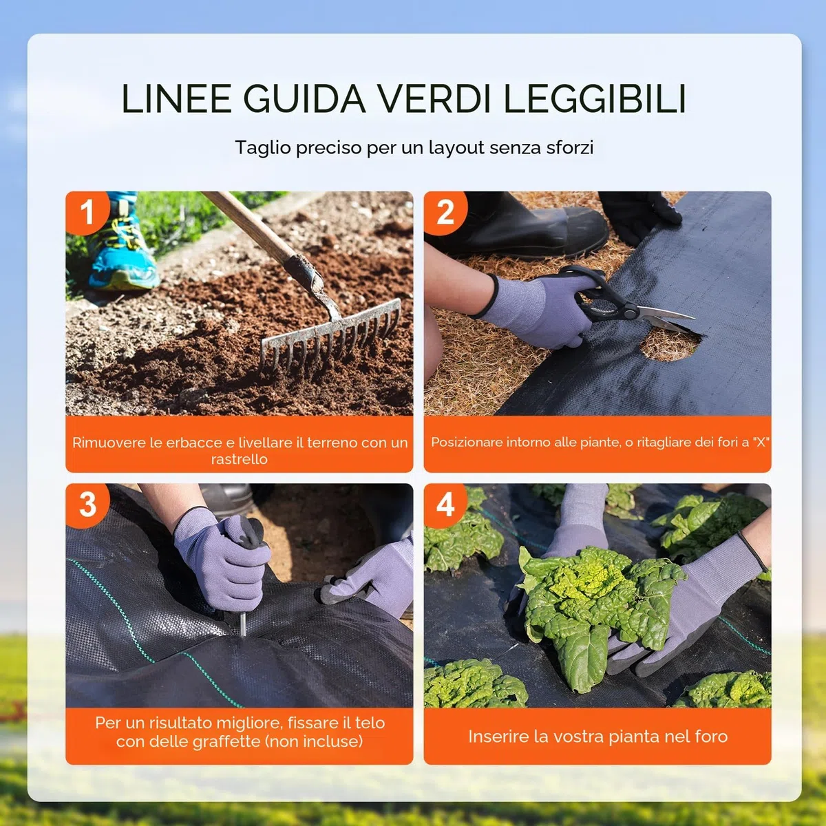 VEVOR Telo Pacciamante Anti Erbacce 1,8x30,5 m Geotessile Tessuto Anti-Ricrescita delle Erbacce sotto Ghiaia 108 g/m², Telo PP Permeabile Resistente agli Strappi per Paesaggistica, Copertura Terreno