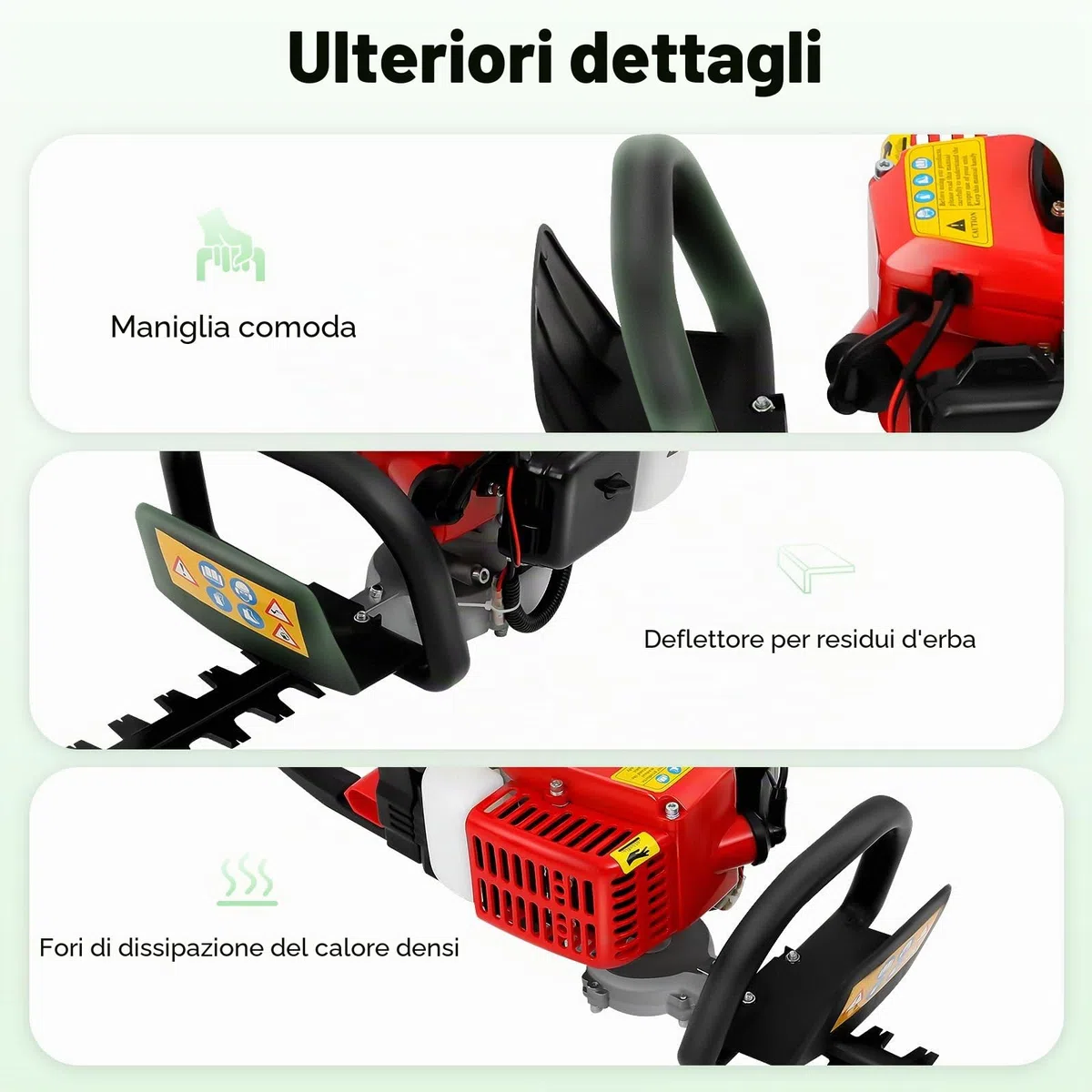 Tagliasiepi a benzina a 2 tempi, 22,5 CC, Taglia Siepi, Taglia Cespugli, Tagliasiepi a Scoppio, Cesoie da Giardino
