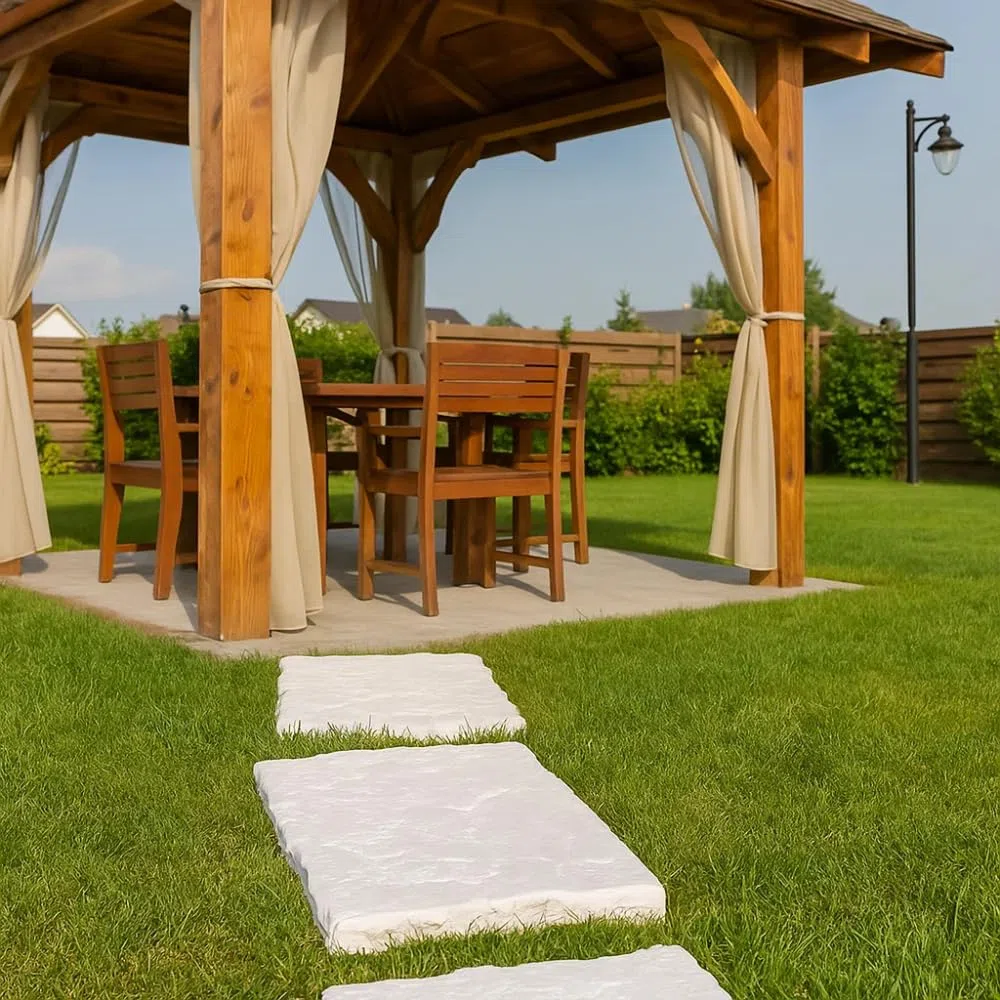 FORTUNATO Camminamento Giardino Cemento Effetto Pietra Lastre 60x90 cm Sp.4 cm Vialetto Percorso Cortili Bordo Piscina