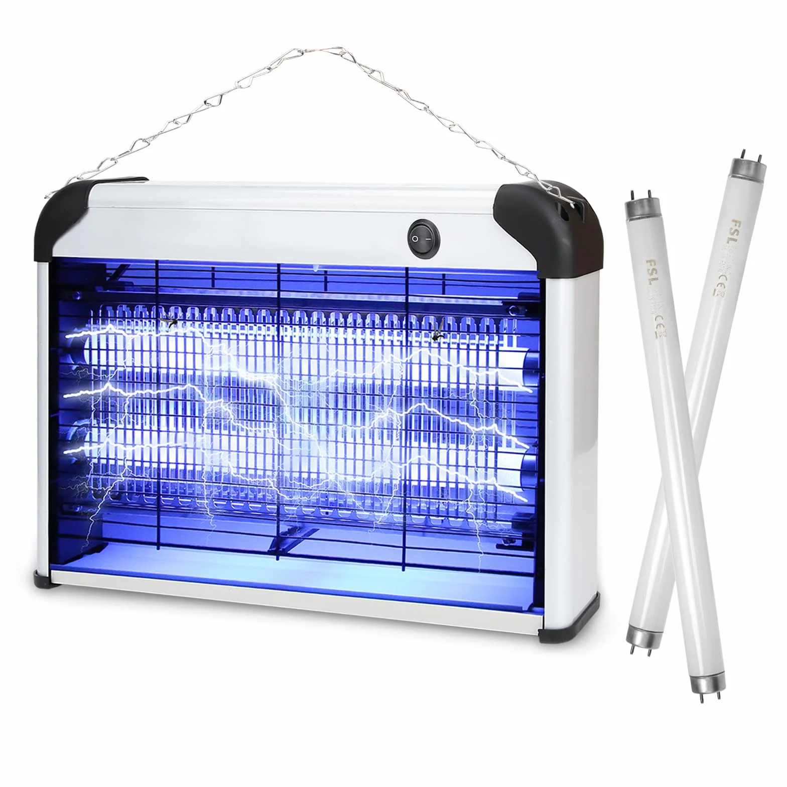Lampada antizanzare elettrica da 20 W, lampada UV, con raggio di azione di 50-80 m², trappola per mosche e insetti, efficace per interni, casa, cucina, ufficio