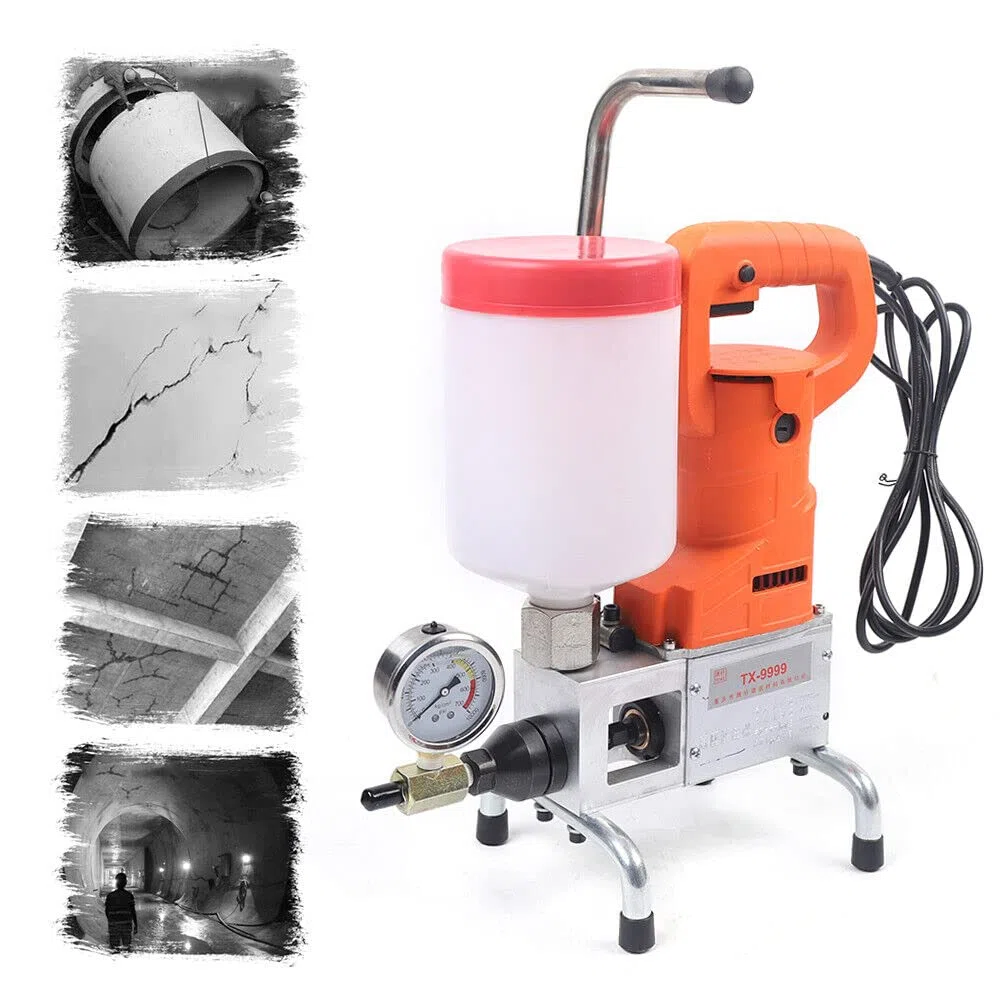 Macchina ad alta pressione per iniezione, pompa per iniezione, macchina per iniezione, macchina per iniezione, macchina per iniezione, riparazione del calcestruzzo, crepa, 720 W, 220 V