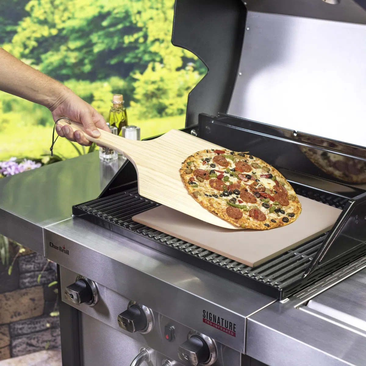 Char-Broil 140 787 - Set pietra rettangolare per pizza.