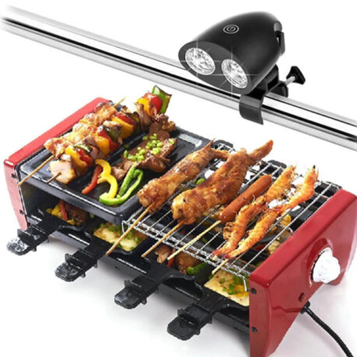 Lampada Grill BBQ - Illuminazione Per Barbecue Con Rotazione A 360 Gradi | Illuminazione per Barbecue Esterno | per Cottura all'Aperto Campeggio Lavoro Meccanico Officina Camion Quad e Interni