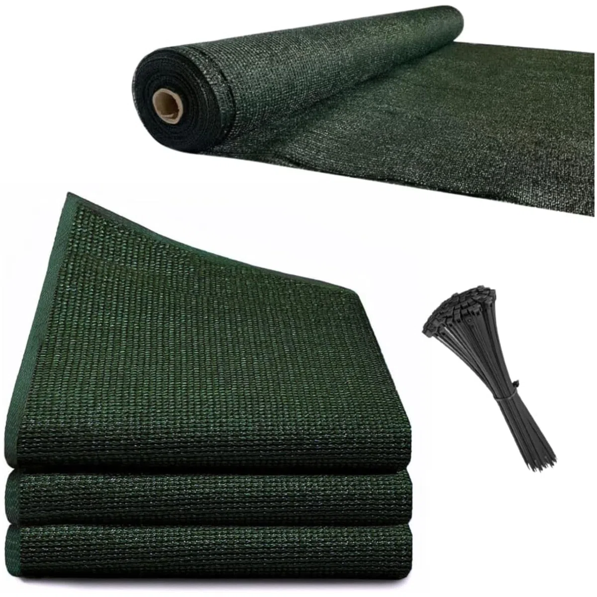 Viceree Telo Ombreggiante Verde H150cm X 25 Metri +100 Fascette Omaggio Frangivista Per Recinzione Giardino Esterno, Rete Ombreggiante Privacy 90% Oscurante Frangivista Balcone Resistente Intemperie