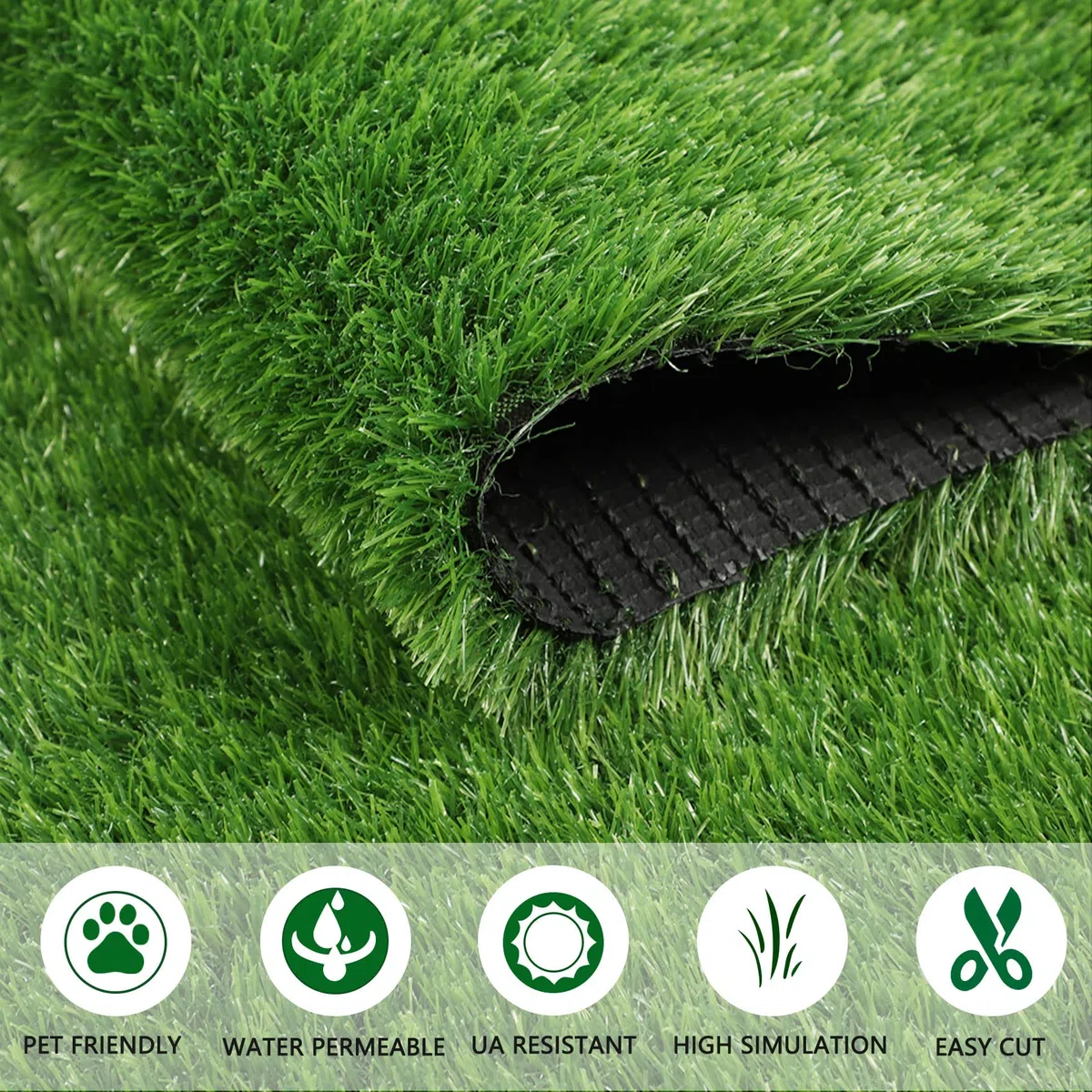 famibay Zerbino per esterni con erba artificiale, cattura sporco antiscivolo, tappeto erboso sintetico Astro tappeto erboso per ingresso, balcone, patio, giardino