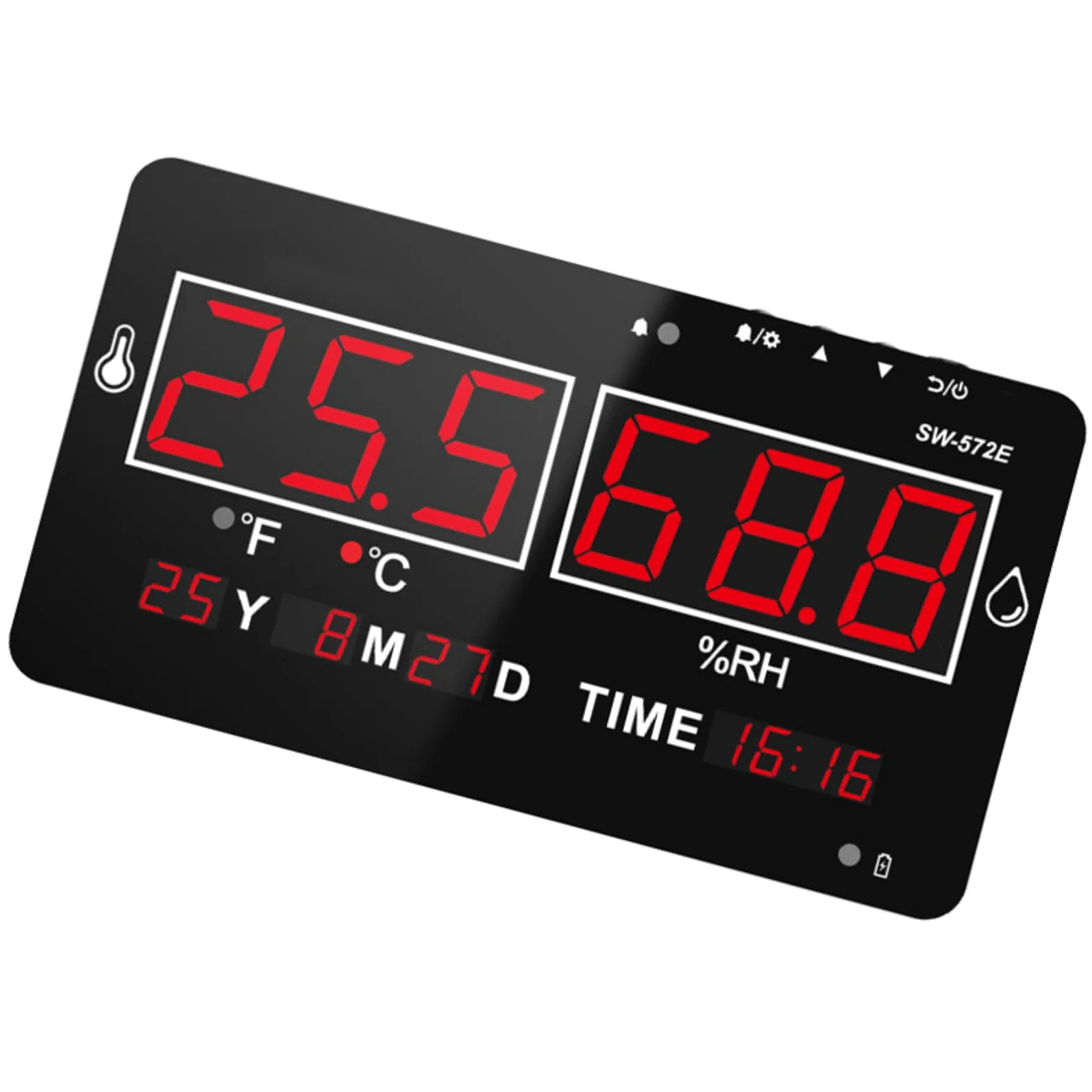 Igrometro digitale LCD, termometri, sensori ad alta precisione, display trasparente, adatto per auto, casa, uffici, termometri, igrometro