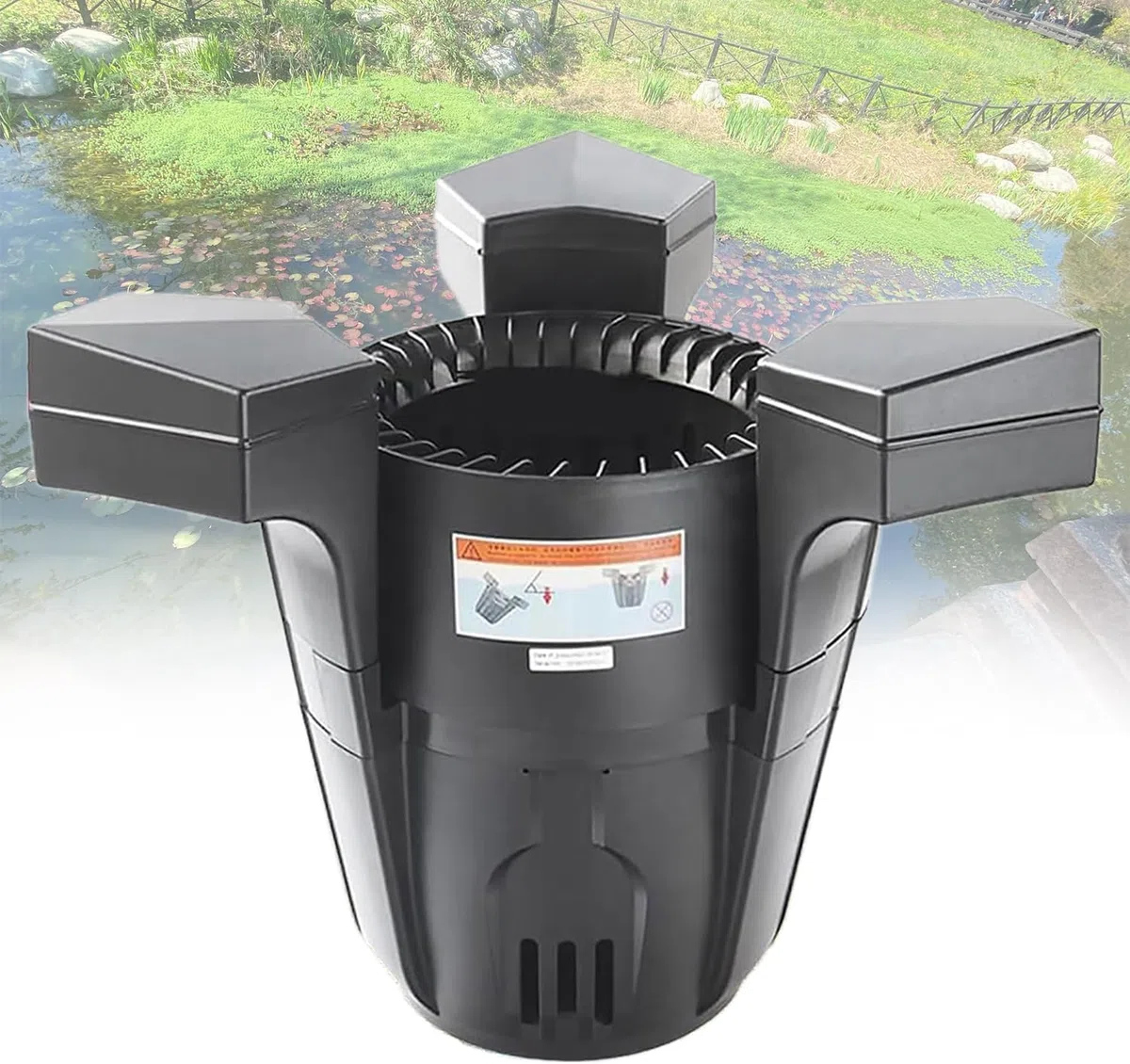 Skimmer galleggiante per laghetto con pompa, efficiente pulitore per superfici d'acqua per laghetti e giardini all'aperto, cavo di alimentazione lungo, pompa da 43 W per una facile manutenzione, fino