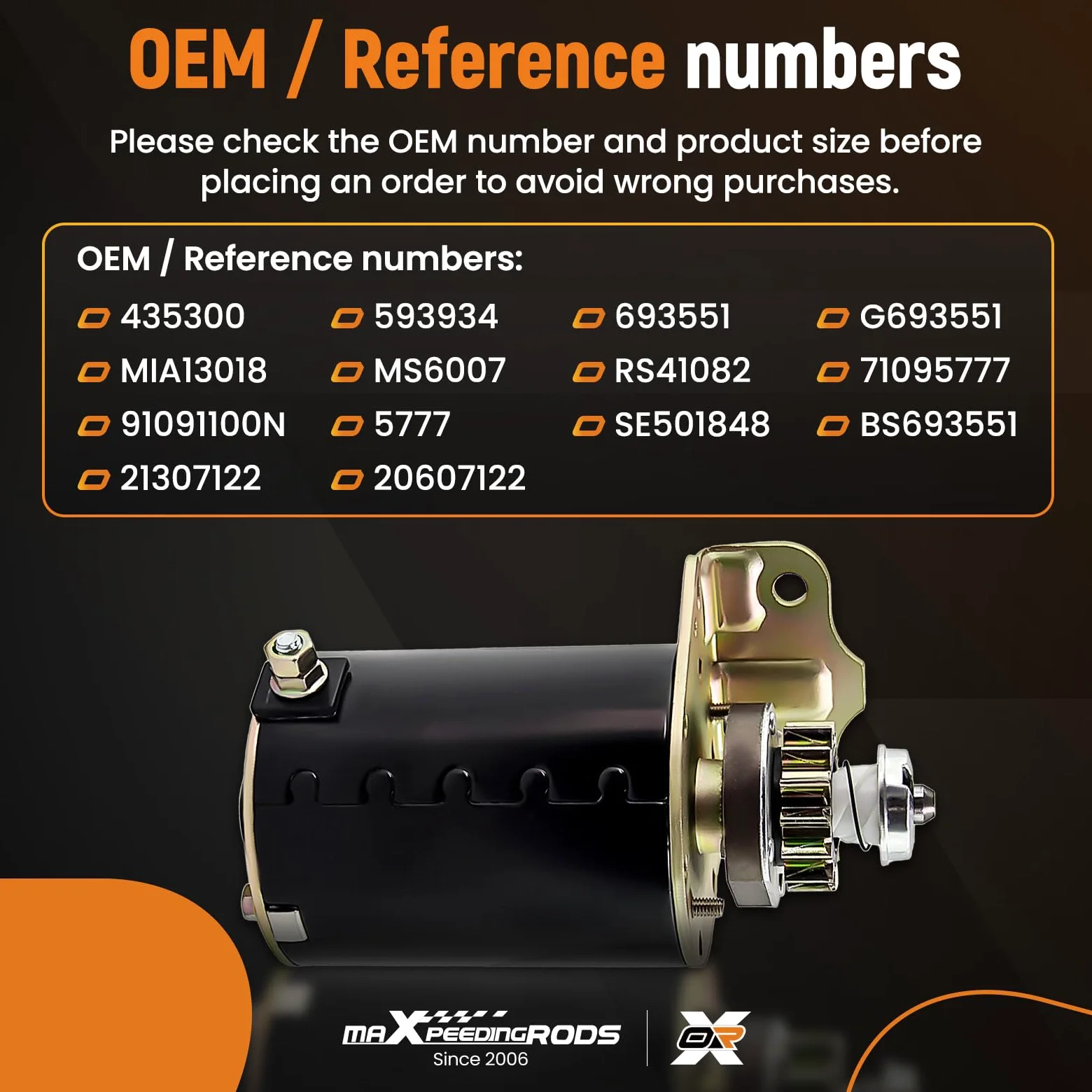 maXpeedingrods motorino avviamento per Briggs & Stratton, Motorino d'avviamento Tsaerba 12V 14 Denti Starter Motor per Cub Cadet per John Deere per Craftsman ECC. 693551 210807 215802 693552