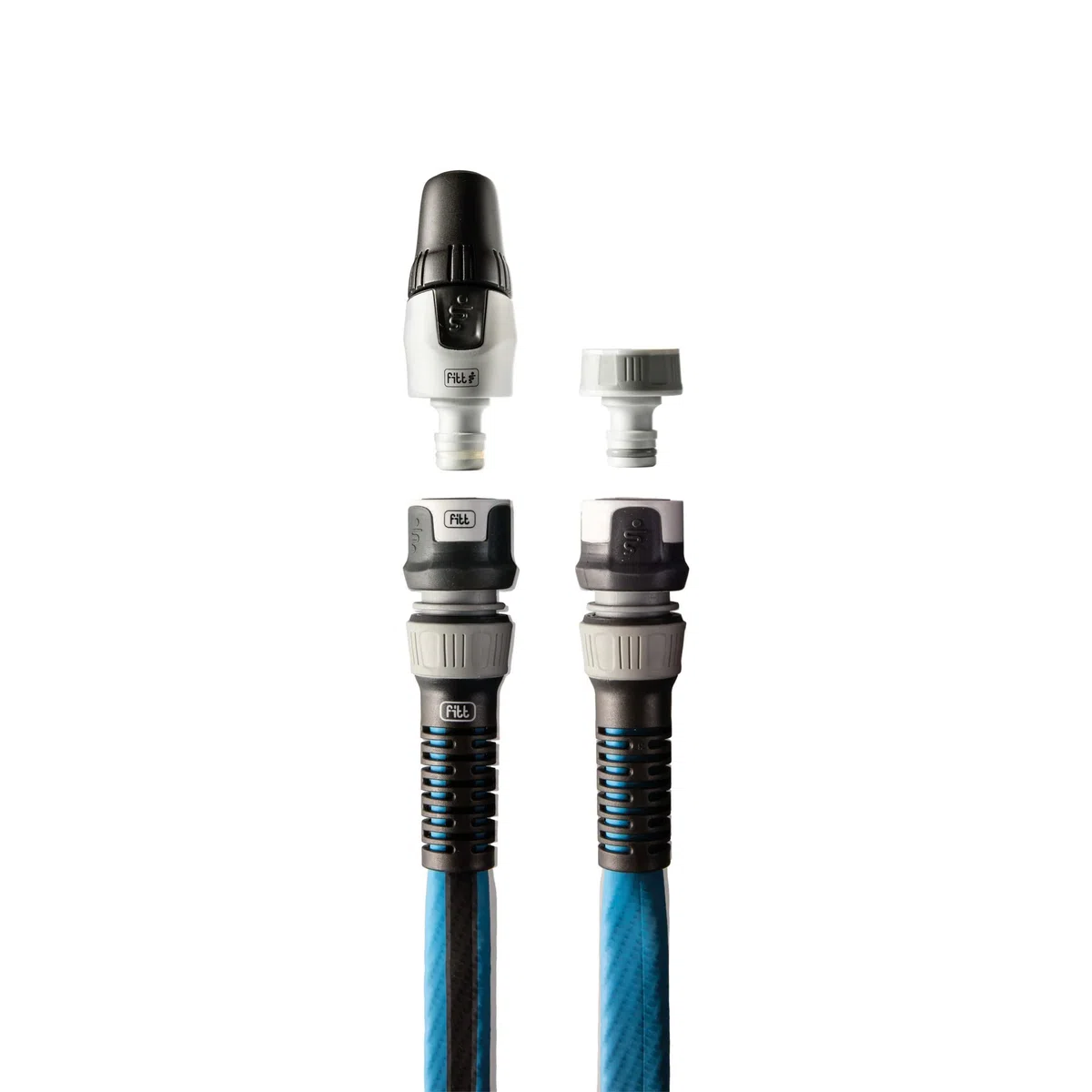 FITT FORCE 30 m, Tubo acqua per irrigazione giardino, Leggero, Resistente e compatto, Per Uso Intensivo, con Lancia, colore Blu, -43% CO2e