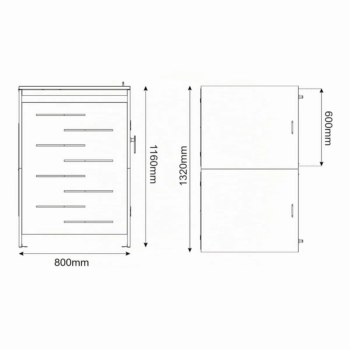 casa.pro Box Copribidoni in Acciaio Zincato Porte con Serratura e Coperchi a Ribalta Deposito per 2 Bidoni di Spazzatura da 240L Gabbia Traforata 116x132x80 cm Antracite