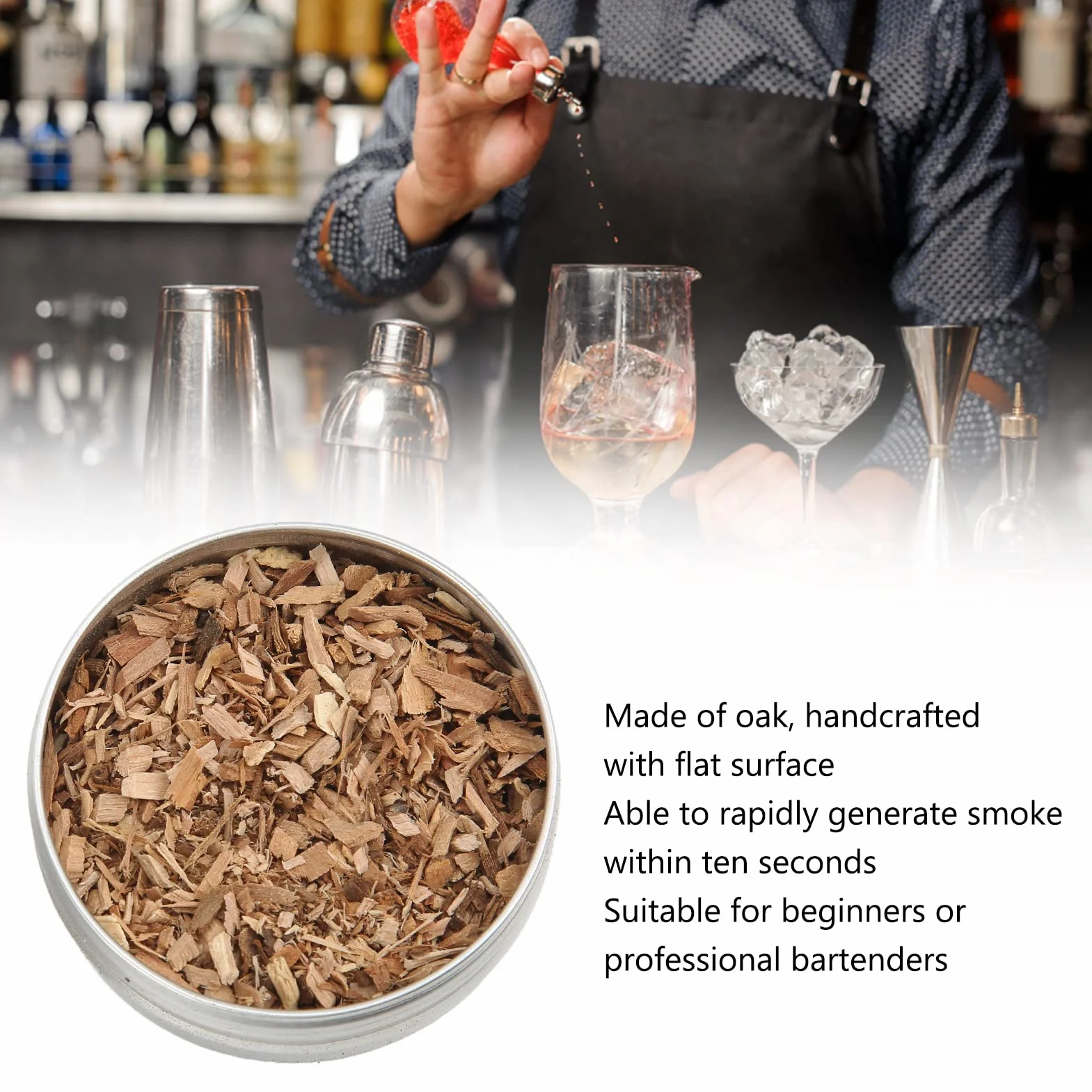 8 Gusti Trucioli di Legno per Affumicatura Naturale, Chip per Infusore di Fumo tra Cui Mela, Hickory, Faggio, Ciliegia, Pesca, Pera, Segatura di Quercia, Tronchi Misti, Patatine per Cocktail, Bevande