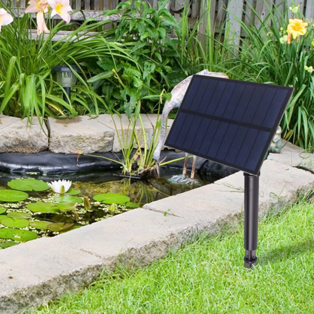 Pompa solare senza spazzole per fontana 5 W 5 V, flusso 160L/H con pannello per piccoli stagni acquari, altezza dell'acqua 50 cm, facile da installare