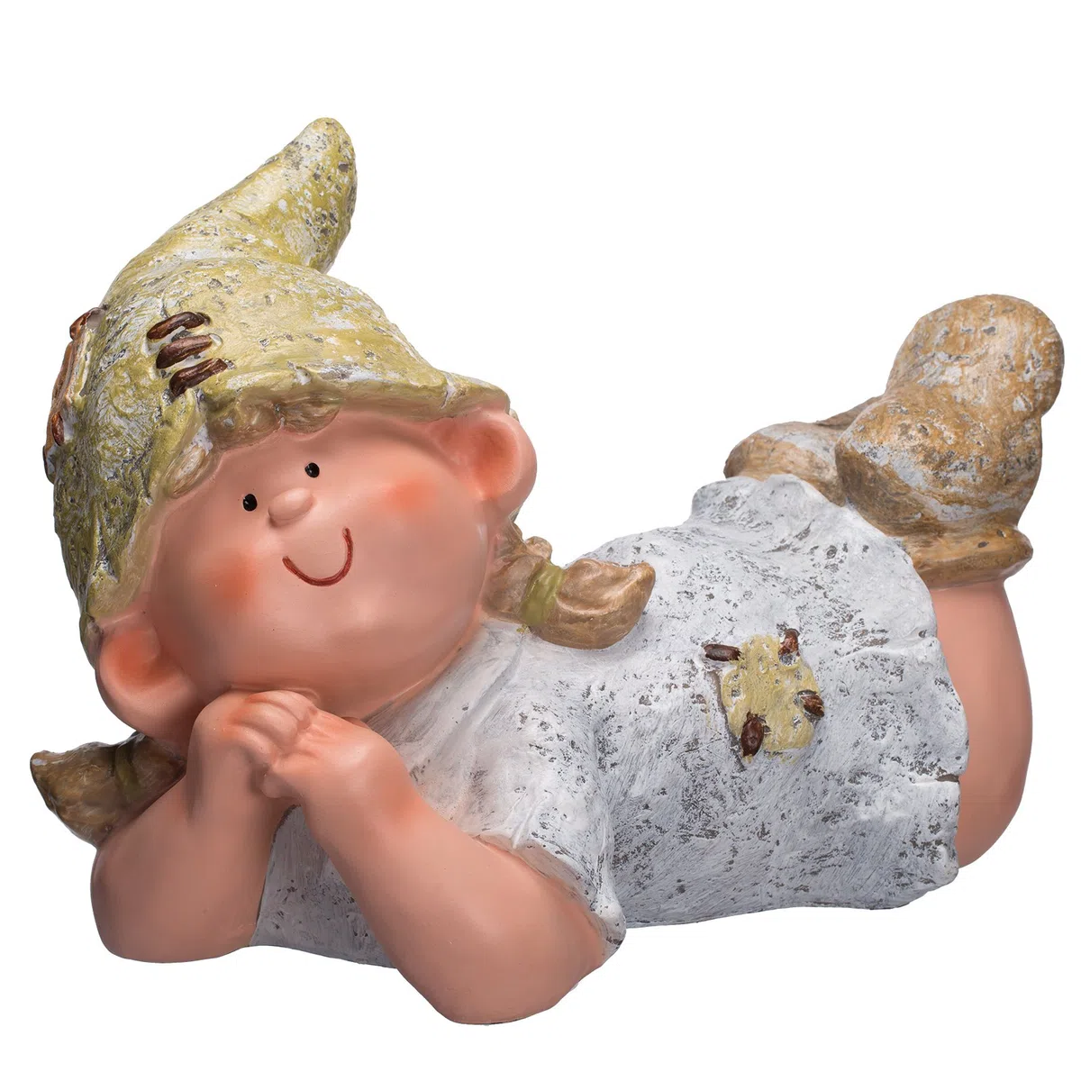 Carino Bella Finemente lavorate gnomo figura ragazza nf87125 l' attenzione nel vostro giardino, larghezza 36 cm, rivestimento lavorato e dipinta a mano, Statuetta, Decorazione, decorazione da per interni ed esterni, in poliresina, decorazione del giardino
