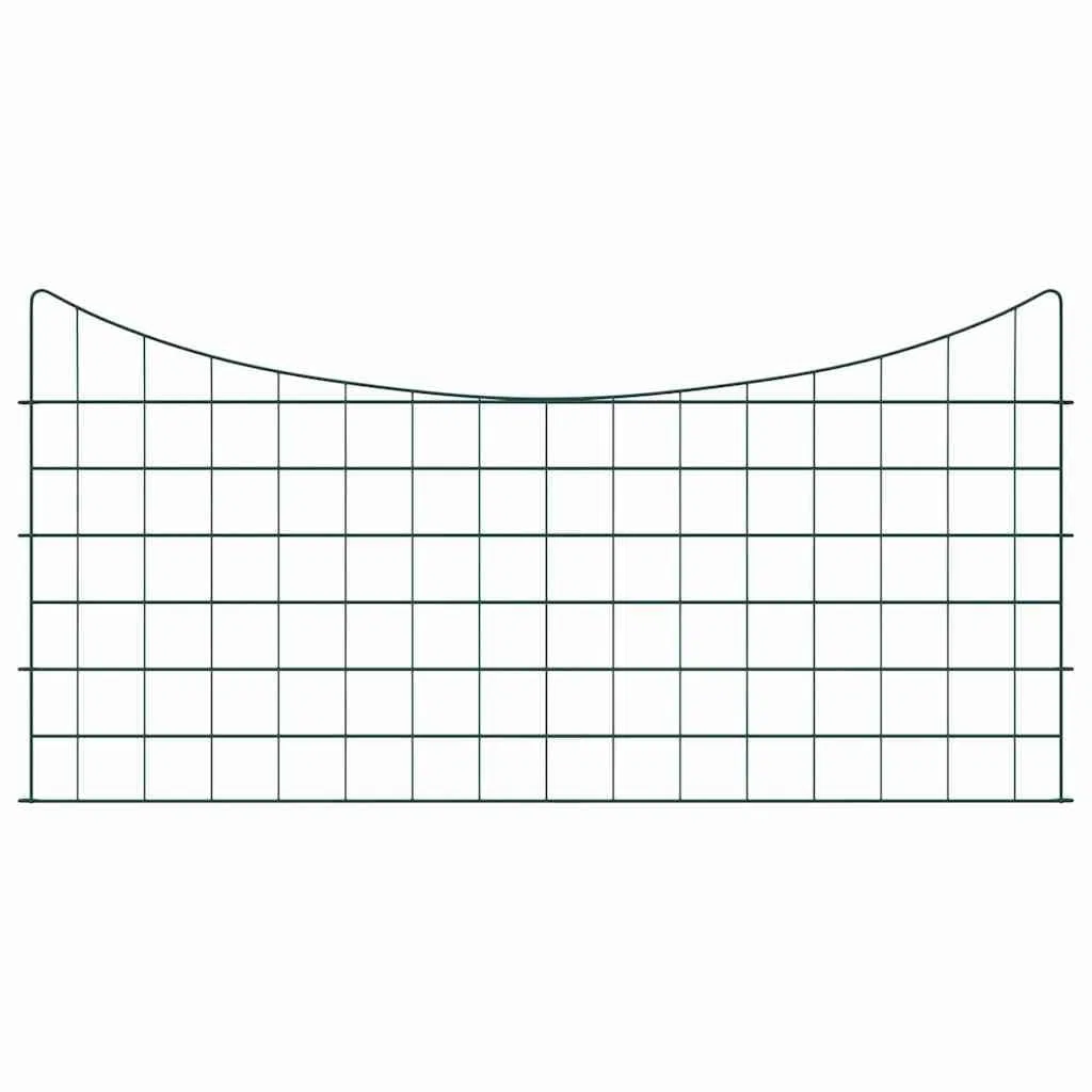 Recinzione da giardino all'aperto 5 pezzi verde 100 x 50 cm in acciaio, barriera di protezione per animali cani, decorazione prato, cortile, giardino, aiuola e terrazza LH3A