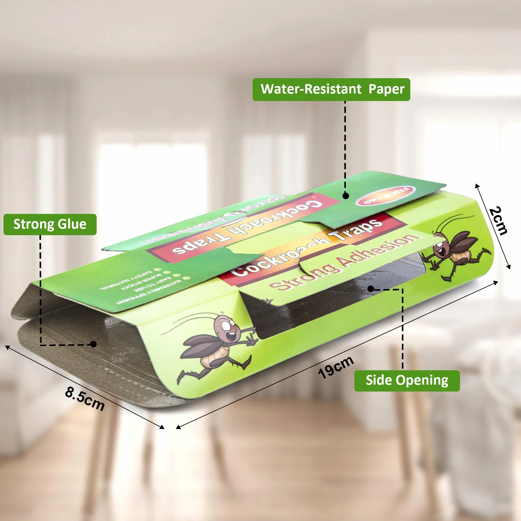 Set di 48 Trappole per Scarafaggi, Prodotto Anti-Scarafaggio Verde, Efficace Contro