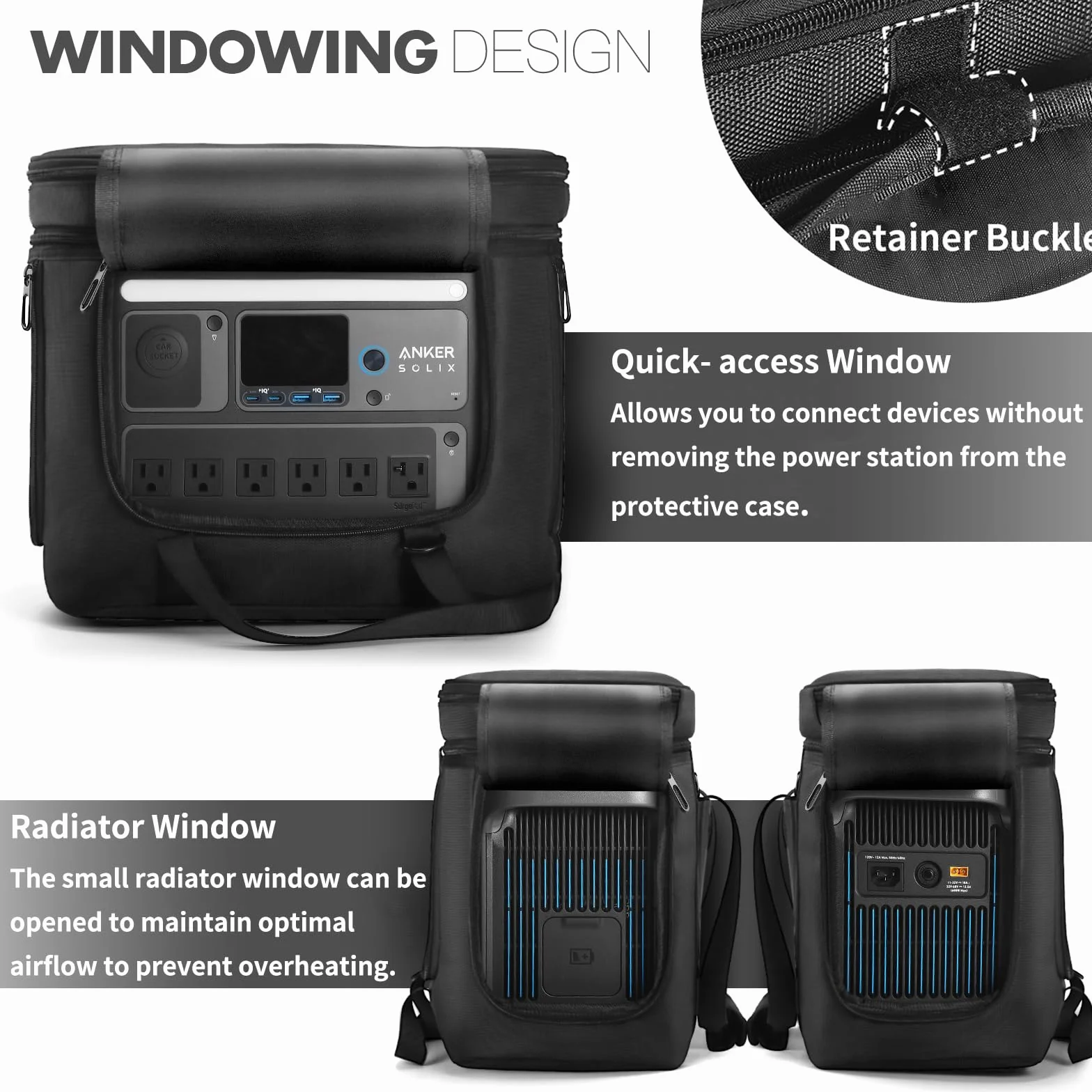 Borsa da trasporto compatibile con Anker SOLIX C1000 Power Station portatile, custodia da viaggio custodia protettiva per accessori generatori solari C1000
