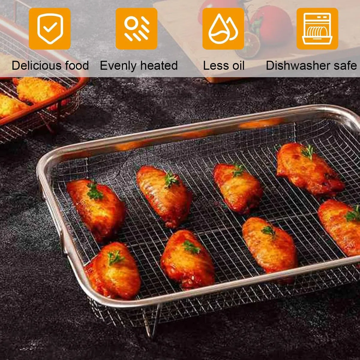 Cestino Barbecue, Vassoio Griglia Cestino da Forno, Griglia Forno, Cestino per Griglia a Rete per Barbecue da Esterno, per Cuocere Biscotti, Grigliare e Raffreddare,Caricare Frutta e Verdura