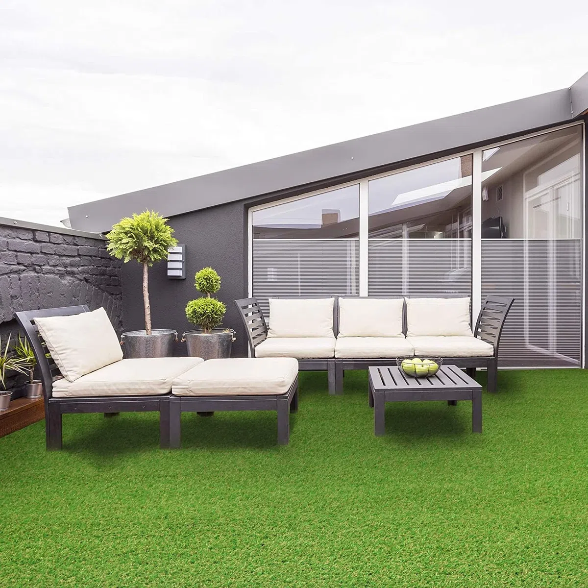 Floordirekt - Prato artificiale, sintetico, per balconi, terrazze e giardini, disponibile in diverse misure e spessori Riviera (altezza: 14mm) 200x200cm