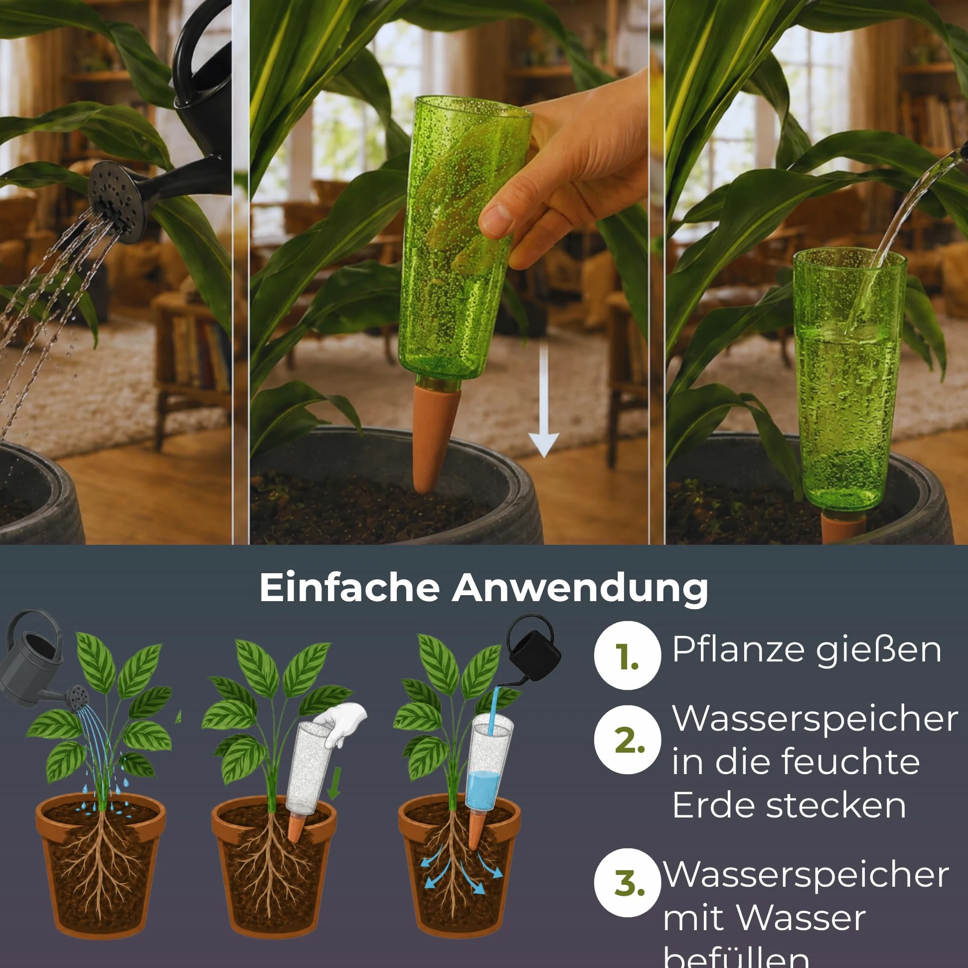 Scheurich COPA XXL irrigazione acqua Dispenser irrigazione sfera verde trasparente