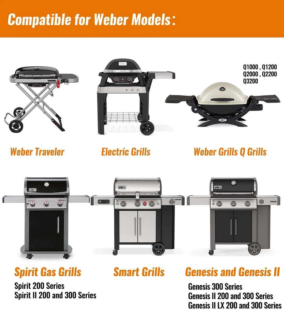 NUPICK Confezione da 30 padelle per griglia compatibili con Weber, 6415, accessori per griglia per Weber Spirit, Genesis, Traveler, serie Q, fodere per grasso per grill, vassoi per grasso in alluminio