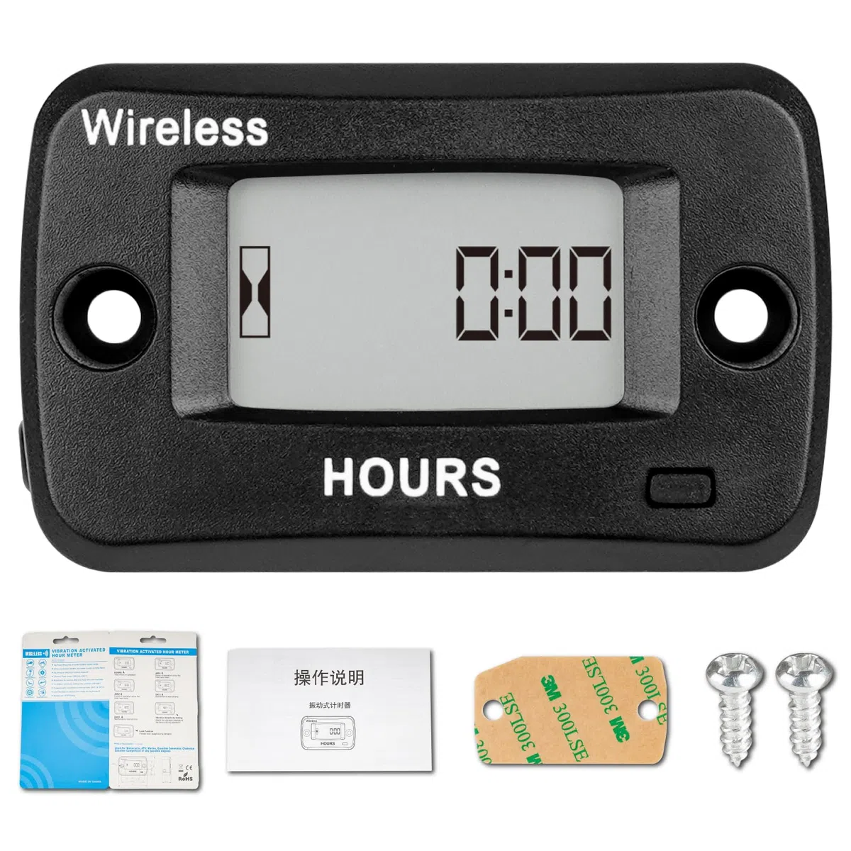 Jayron Contaore Digitale Wireless,Attivazione Vibrazioni,Promemoria di Manutenzione Programmabile, Utilizzato per il Generatore e il Motore del Tosaerba da Giardino ATV Marine che Vibrano sul Lavoro