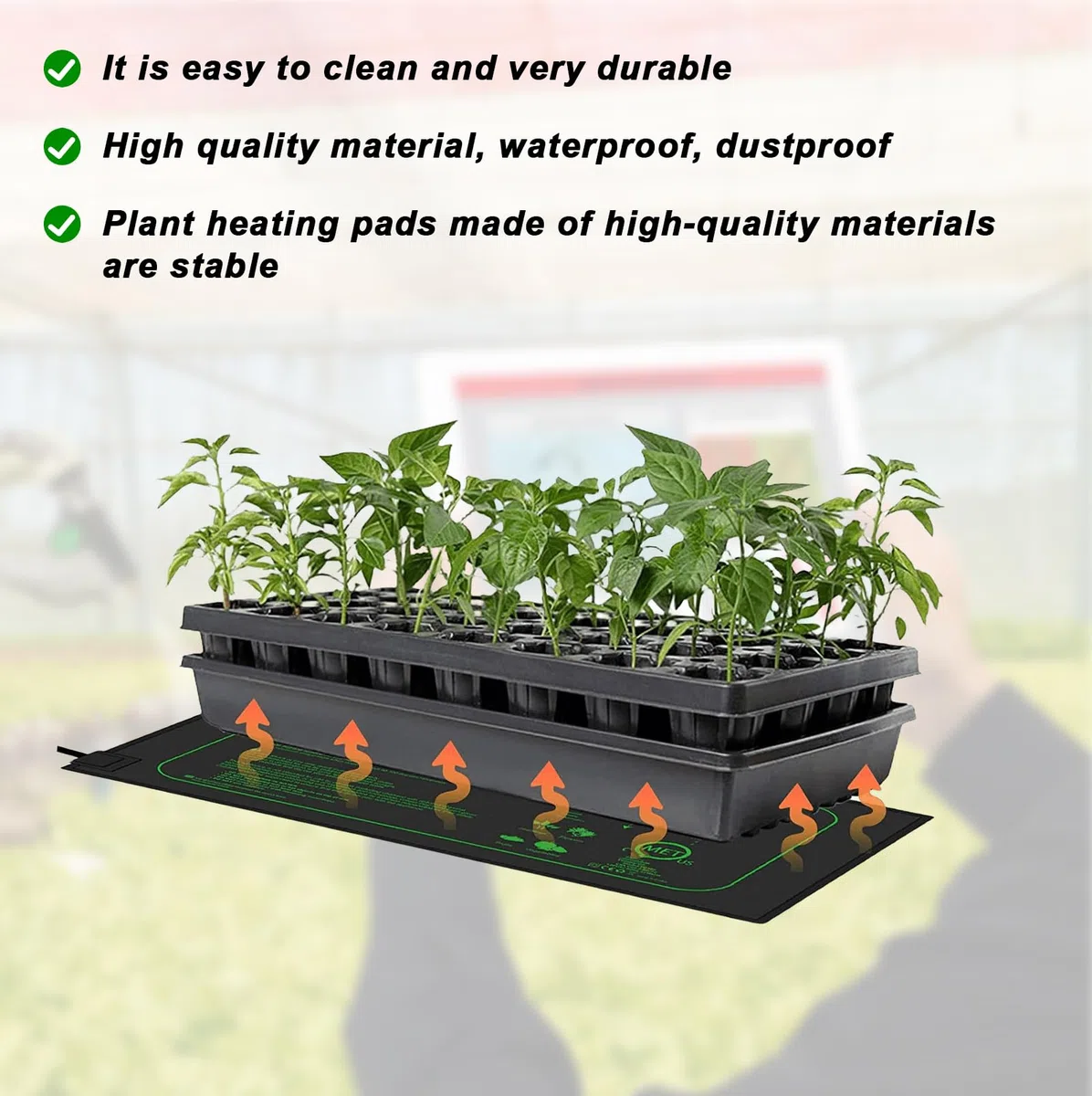 Tappetino Riscaldante Per Piante, Tappetino Riscaldante Per Piantine, Serra Di Germinazione Impermeabile 50 W Tappetino Termico Per Piante Per Germinazione E Regolazione Della Temperatura (50cm*52 Cm)