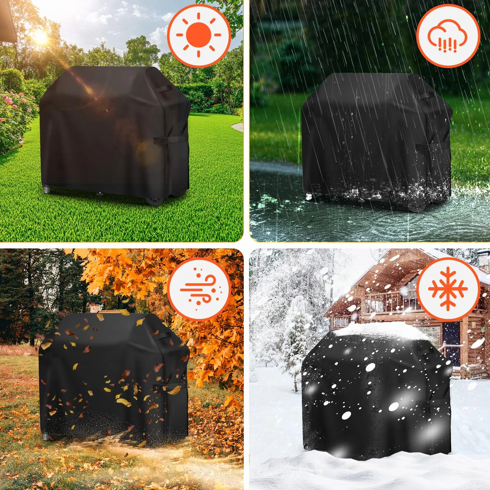 Copertura Barbecue da Esterno, 210D Oxford Copri BBQ, Anti Polvere Neve Pioggia Feci di Uccelli Sole Telo Impermeabile Esterno con Coulisse