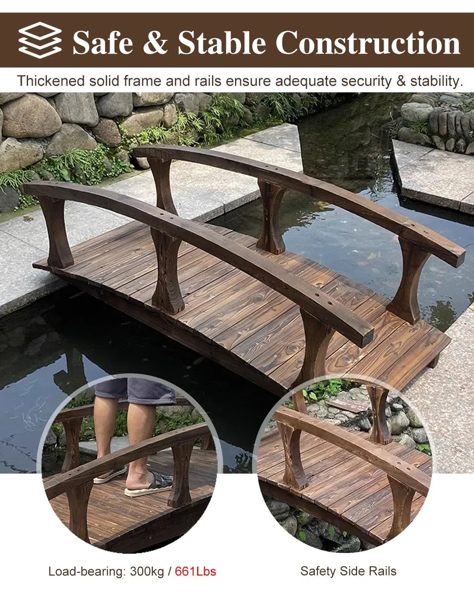 Ponte da giardino esterno per laghetti e cortili, passerella resistente per prato e patio Decor