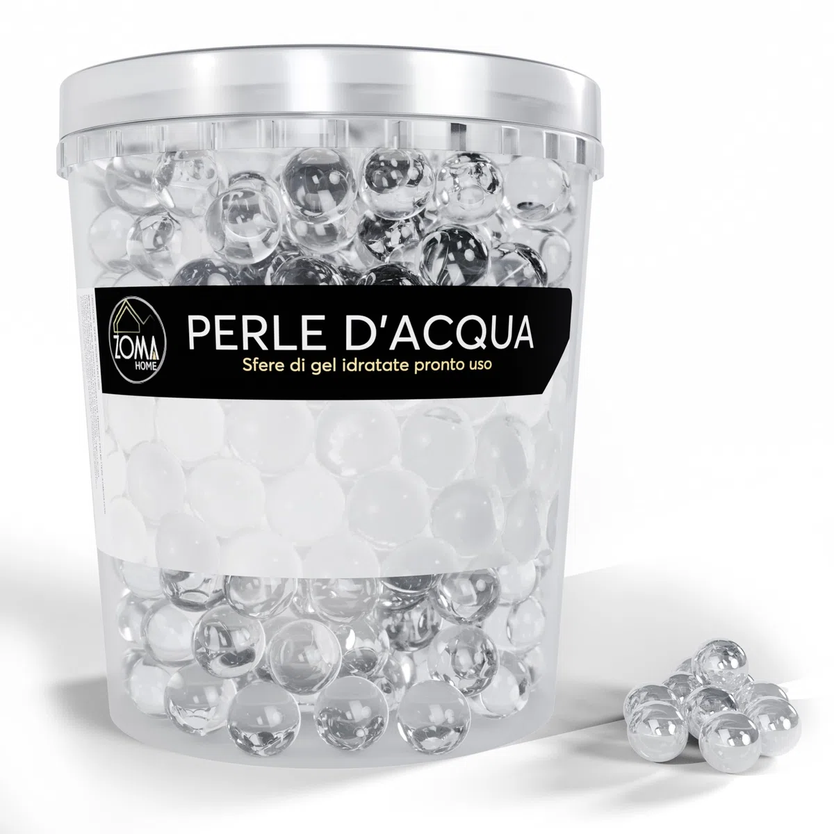 ZOMA - Palline Gel per Piante Pronte all'Uso 100% Naturali, Sfere gel per piante garantiscono fino a 30 giorni di Idratazione Costante, Acqua Complessata per vasi Palline Decorative e Funzionali 1L