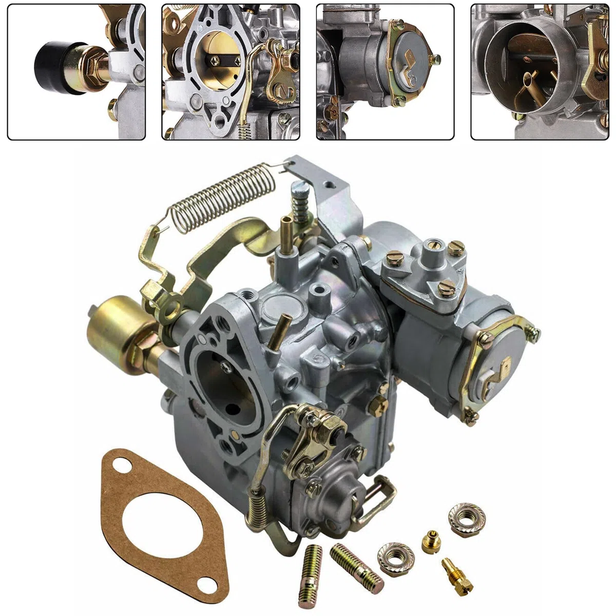 Carburatore elettrico 113129031K Carburatore Choke compatibile con VW Beetles 1971-1979 Dual Port 1600cc 12V Carburatore di ricambio 34 Pict-3 98-1289-B