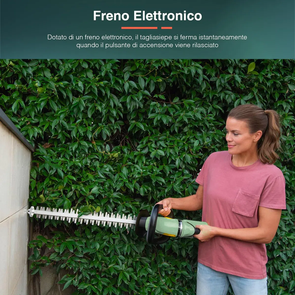Avilia Tagliasiepe a Batteria 20V - Lama Doppia Azione, Taglio Preciso, per Cespugli e Arbusti, Freno Elettronico, Accensione Sicura, 107x18x20cm, Batteria non Inclusa