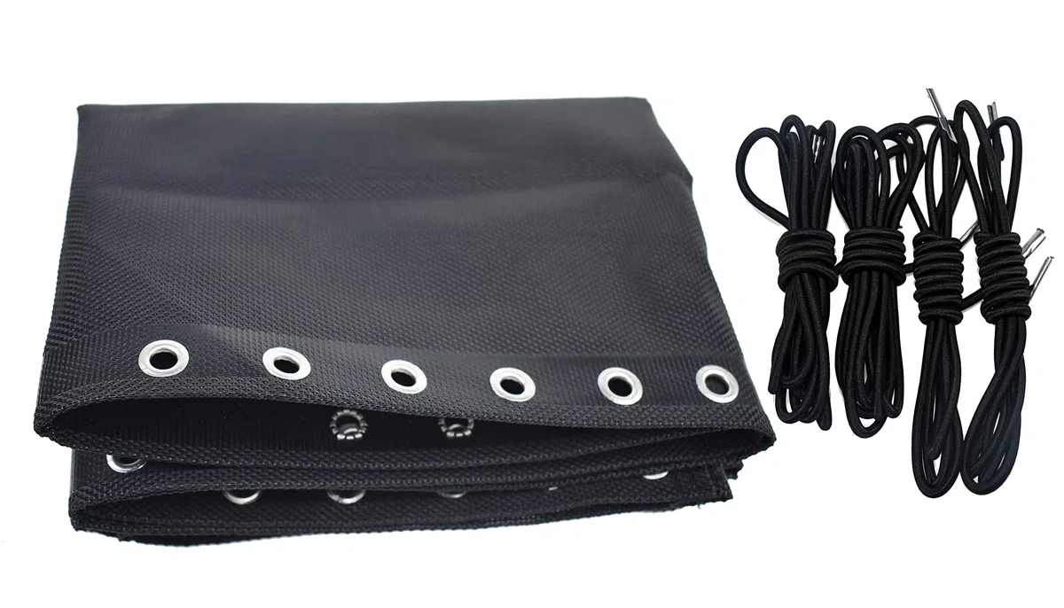 Azatemgo Tessuto Ricambio Sdraio Gravità Zero con 4 Cordini di Ricambio Universali per Sdraio - Nero 160 x 43 cm