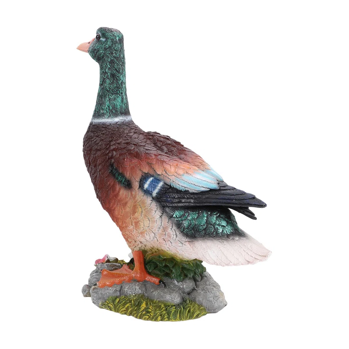 Yinhing Germano Reale Anatra Ornamento da Giardino Statuetta di Anatra Verde Dipinta a Mano per la Decorazione del Prato all'Aperto Decorazione da Giardino Stravagante per la Casa o l'Ufficio